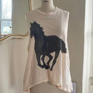 Wildfox horse print graphic tee muscle tank